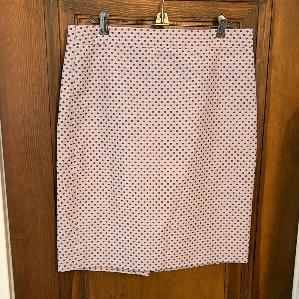 Polka Dot Pink Pencil Skirt